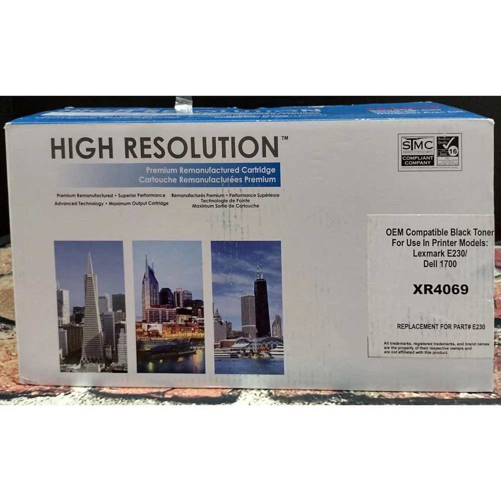 High Resolution Black Toner XR4069 Compatible with Lexmark E230 & Dell 1700. New